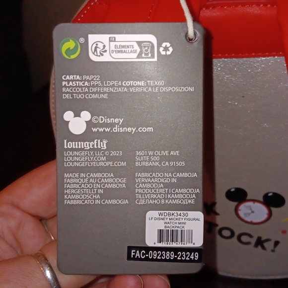 LOUNGEFLY DISNEY MICKEY MOUSE WATCH BACKPACK WITH MATCHING WALLET - Picture 7 of 12